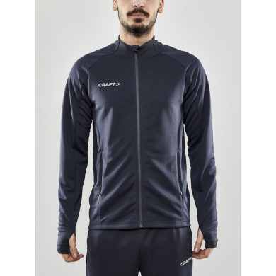 Craft Trainingsjacke Evolve Full Zip - strapazierfähige Mid-Layer-Jacke aus Stretchmaterial - dunkelgrau Herren